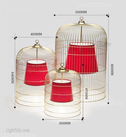 Post Modern Metal Birdcage And Fabric Shade Pendant Lighting 120